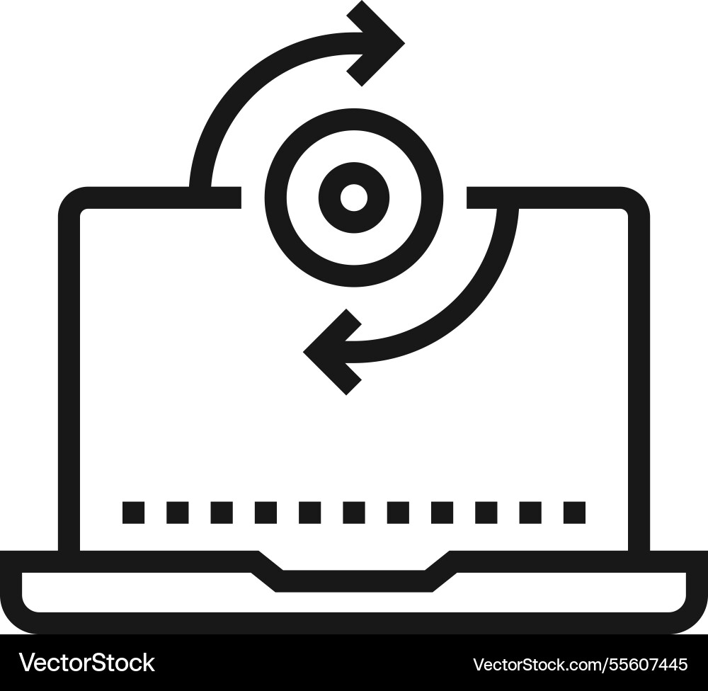 System update flat line web icon concept System update flat line web icon concept Vector Image