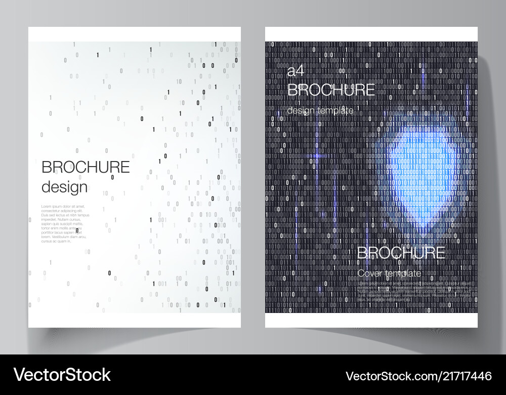 A4 Cover Mockups - Binary Code vector image
