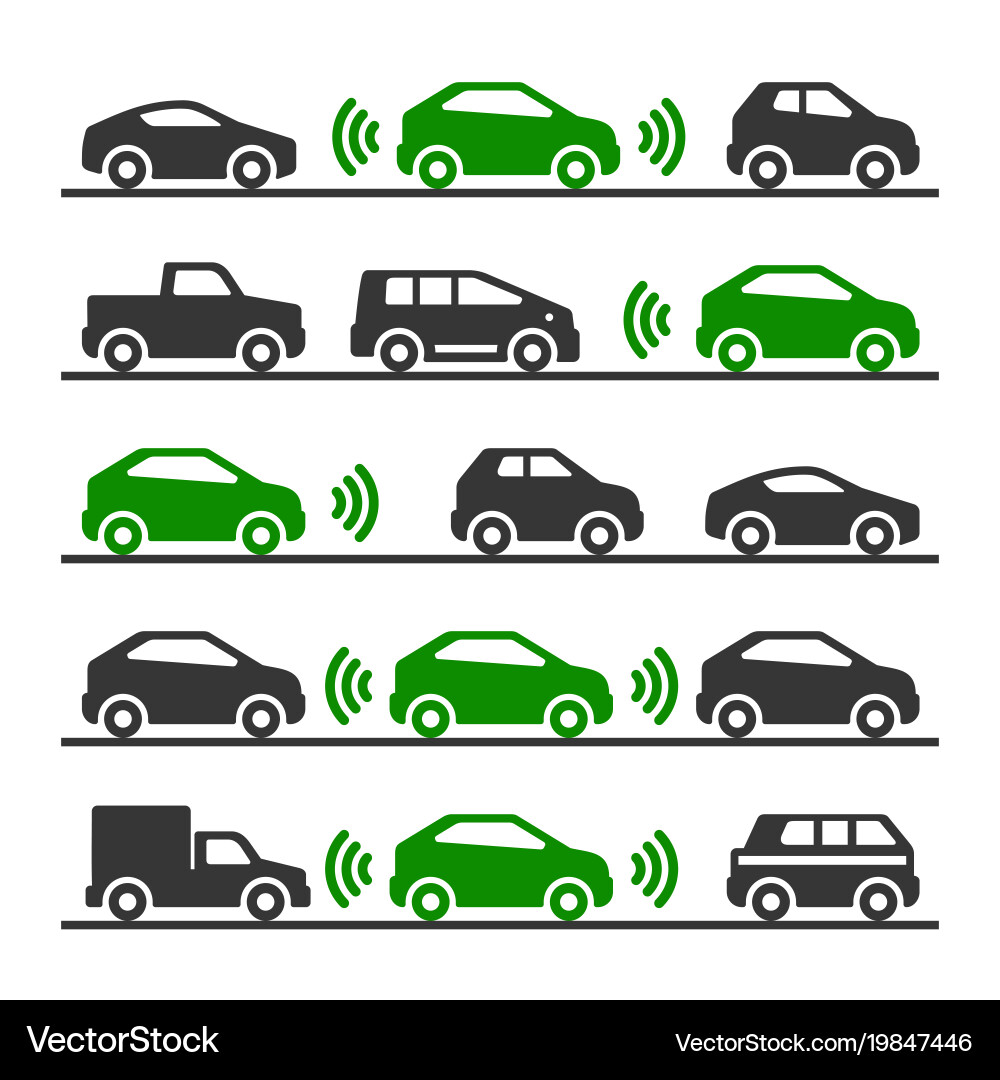 Autonomous Vehicle with Sensors vector image