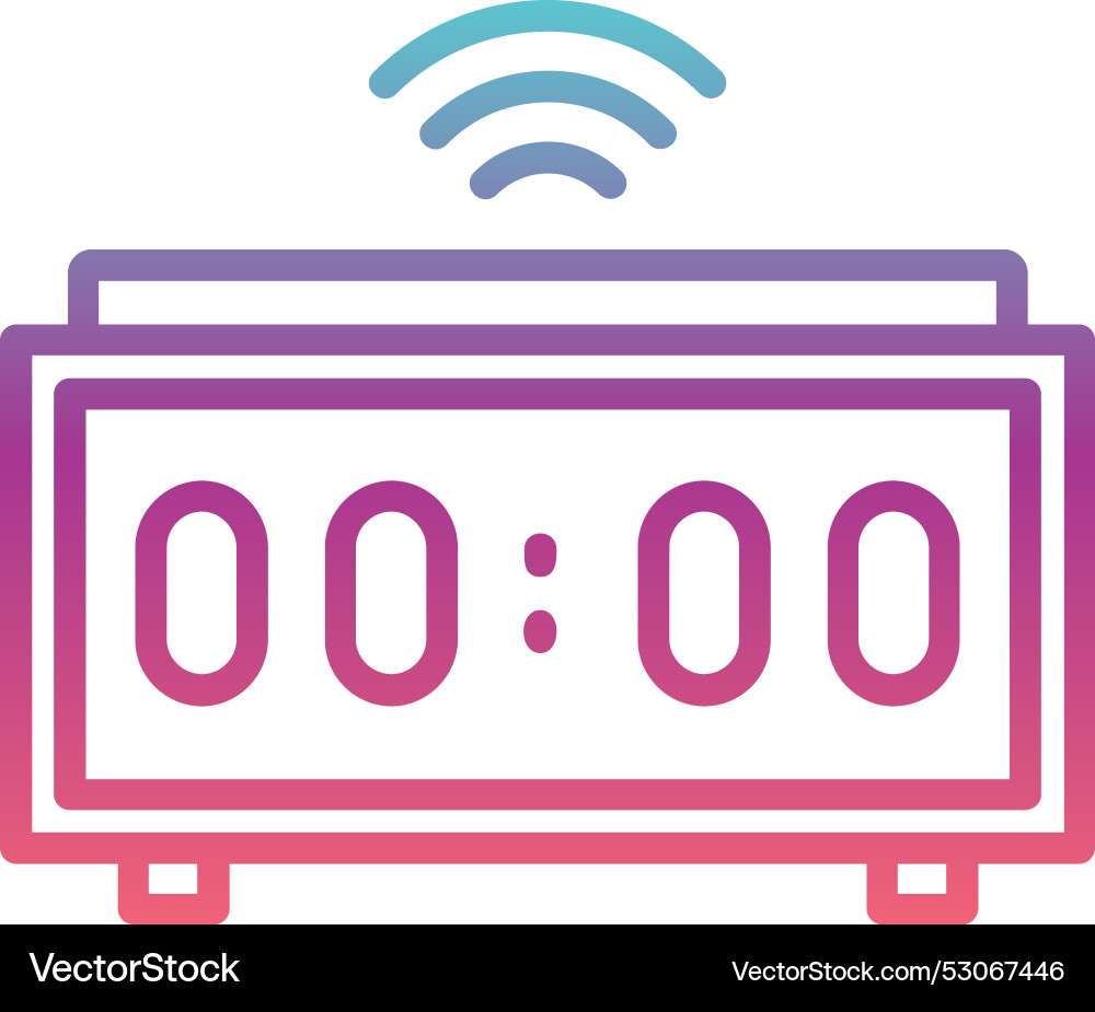 Digital clock line gradient design Vector Image