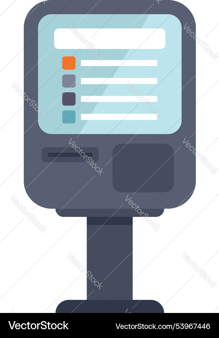 Information kiosk displaying interactive menu Information kiosk displaying interactive menu vector image