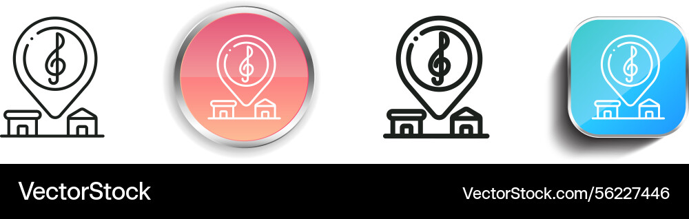 Location pin icon thin linear regular and button vector image