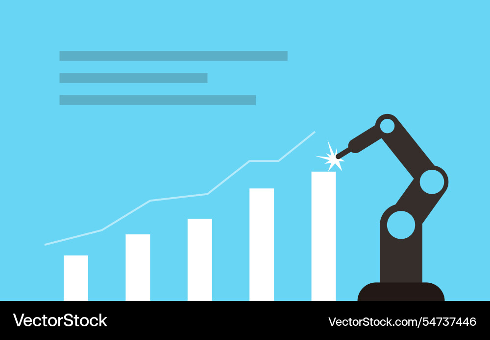 Robot machine with business Vector Image