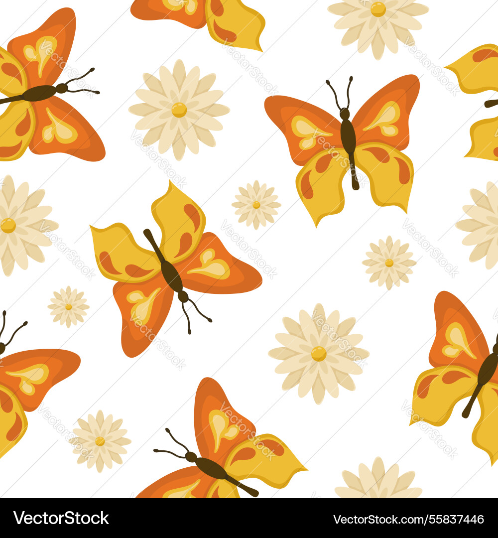 Seamless pattern with butterflies Vector Image