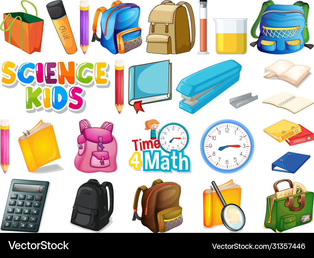 Set school objects Set school objects vector image