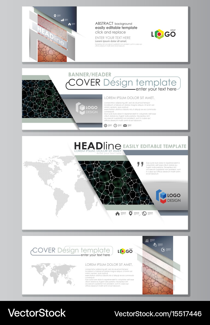 Social media and email headers set modern banners Vector Image