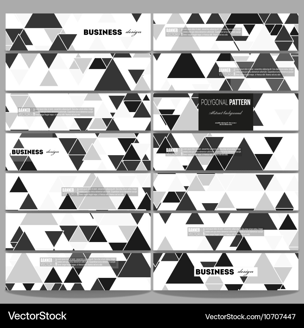 Banners set triangular pattern abstract vector image
