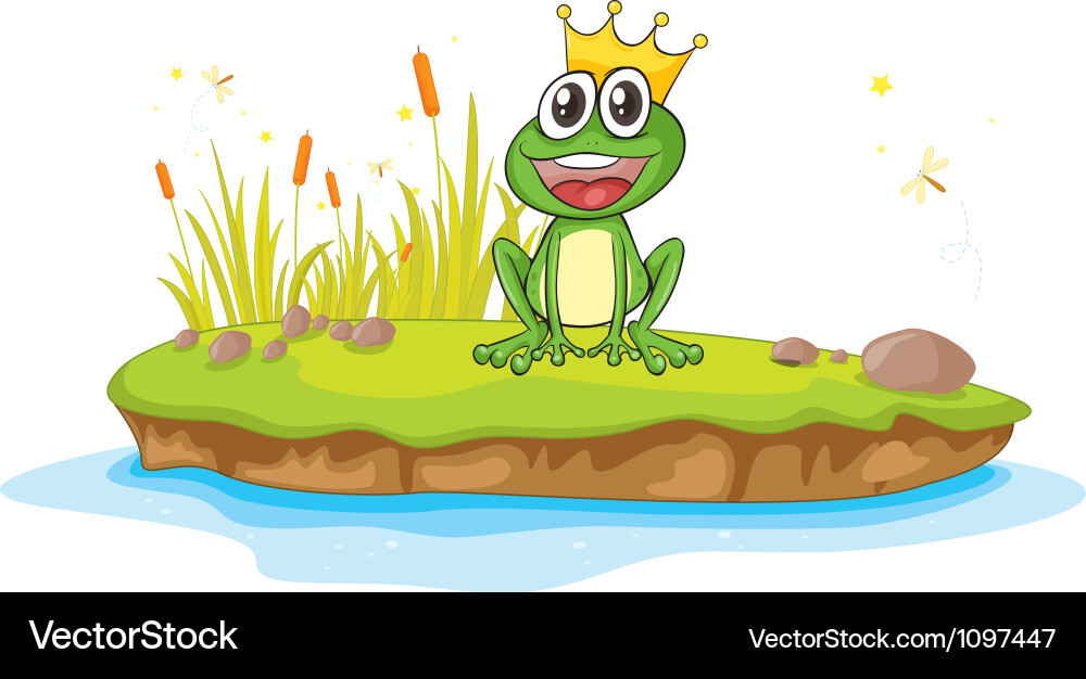 Cartoon king frog Vector Image