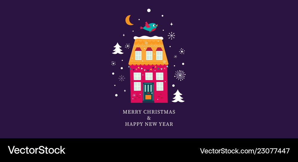 Christmas greeting card vector image