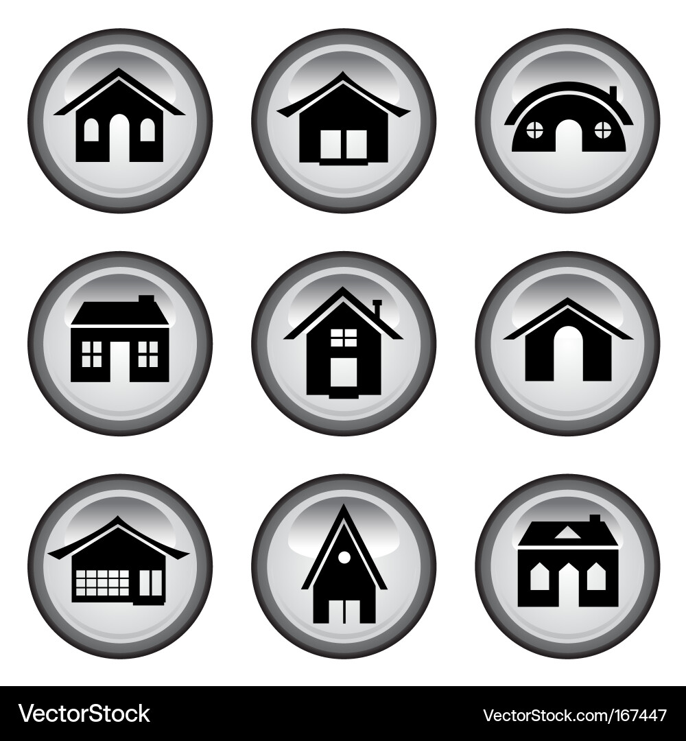 Home buttons set Vector Image