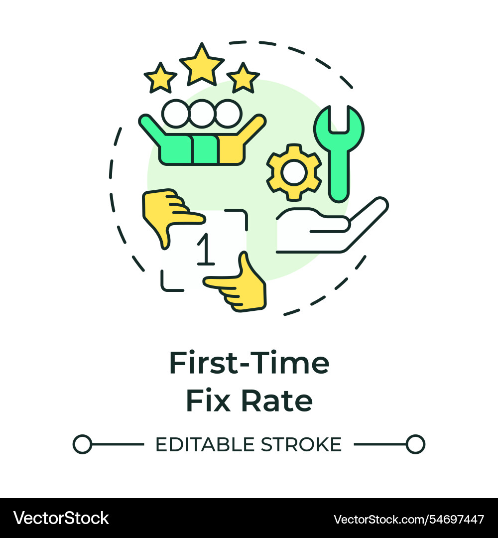 Improve first-time fix rate multi color concept Improve first-time fix rate multi color concept vector image