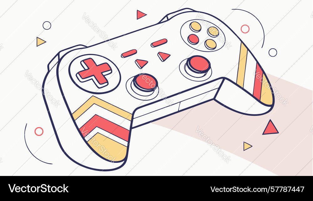 Isometric game controller with dynamic geometric Vector Image
