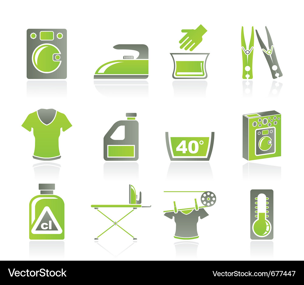 Laundry Icons Set Vector Image