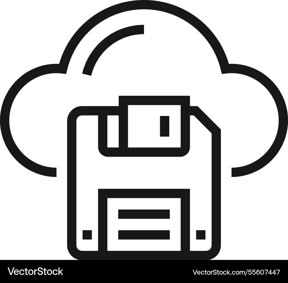 Save to cloud flat line web icon concept Save to cloud flat line web icon concept vector image