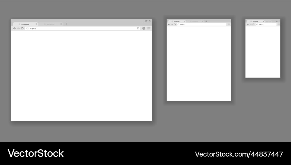 Web Mockups - Browser Windows Set vector image