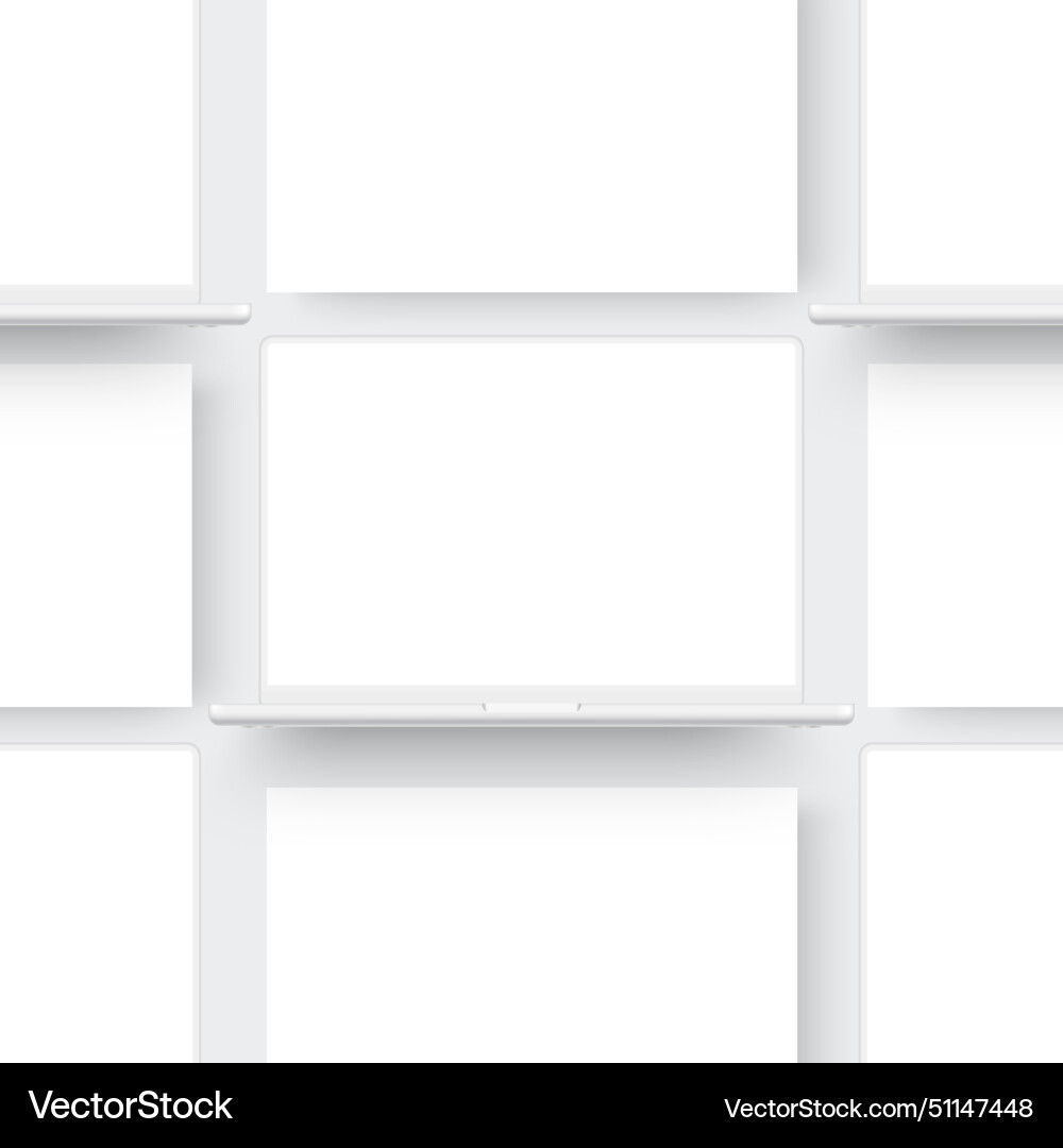 Clay laptops with blank web screens mockups Clay laptops with blank web screens mockups vector image
