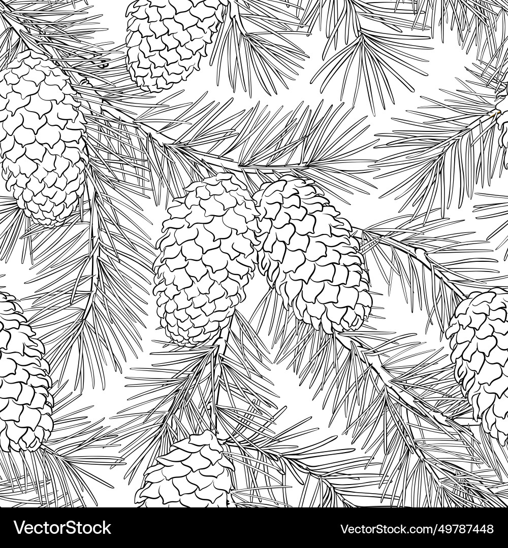 Fir tree pattern on white background Fir tree pattern on white background vector image