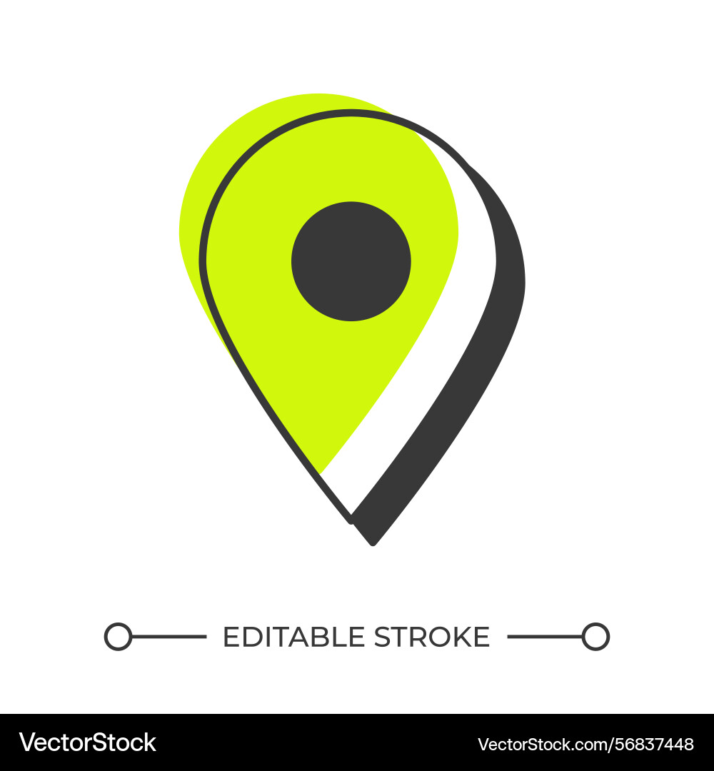 Gps mark offset shadow line icon Gps mark offset shadow line icon vector image