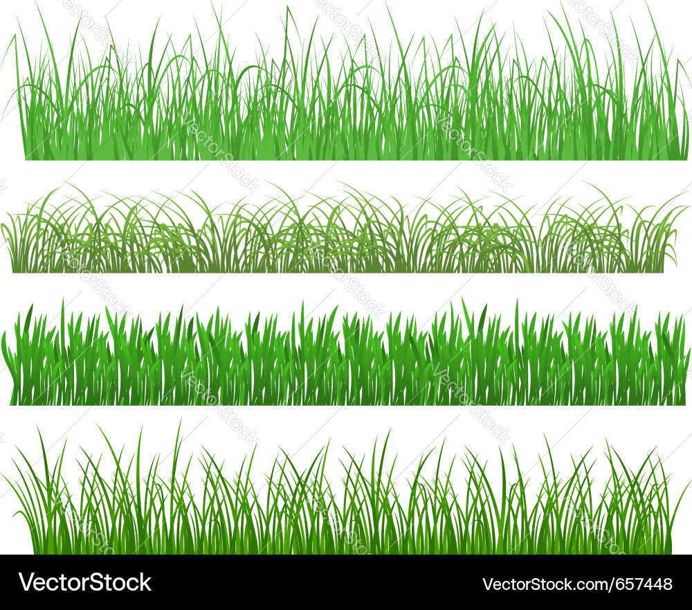 Green grass and plant elements Royalty Free Vector Image