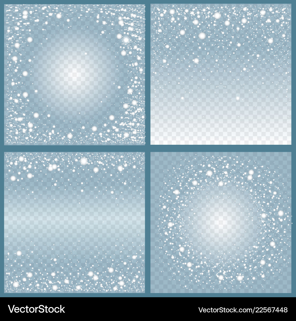 Set of frames from falling snow effect vector image
