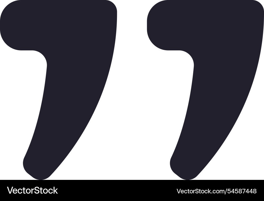 Two dark rounded quotation marks contrasting Two dark rounded quotation marks contrasting vector image