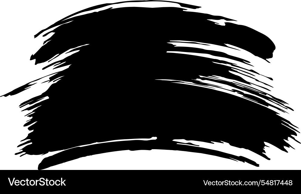 Wide black brush stroke with visible bristle Wide black brush stroke with visible bristle vector image