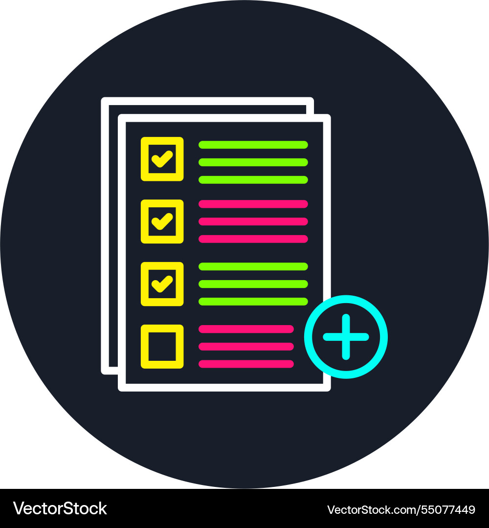 Add task line multi color icon Vector Image