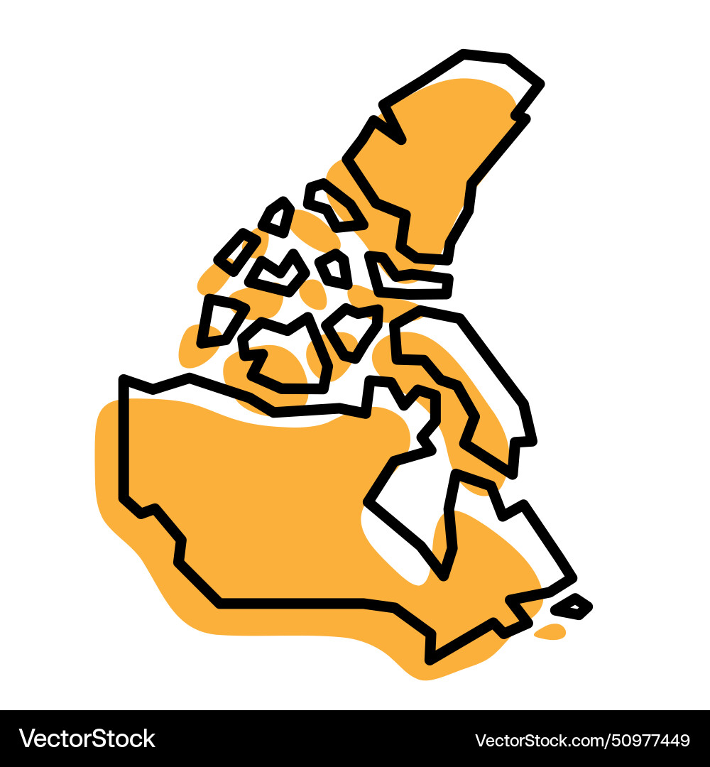 Canada simplified map Royalty Free Vector Image