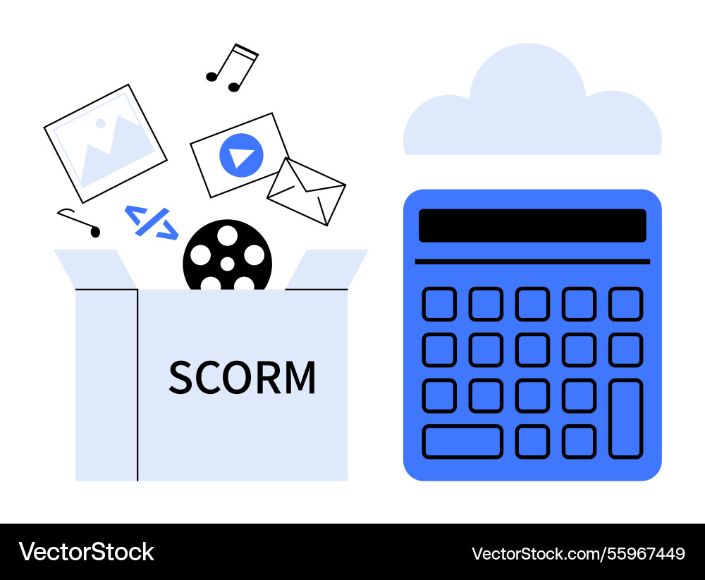 Digital content in scorm format for cloud-based Digital content in scorm format for cloud-based vector image