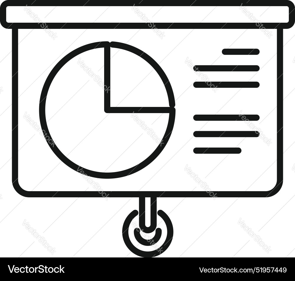 Flip chart showing pie with data Flip chart showing pie with data vector image