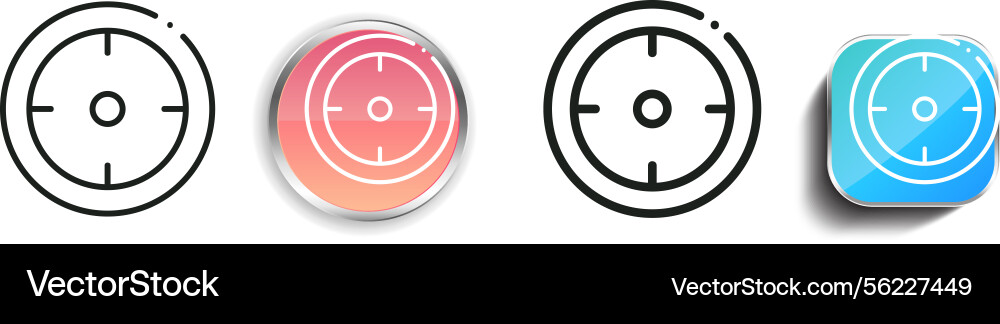 Location pin icon thin linear regular and button Location pin icon thin linear regular and button Vector Image