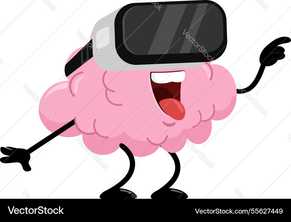 Lustige Gehirn Cartoon Charakter Lustige Gehirn Cartoon Charakter vektorbild