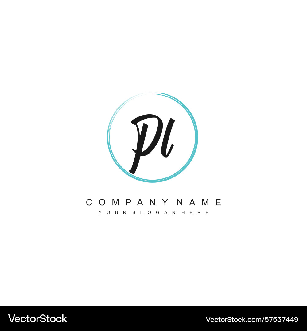 Minimal signature logo design with pl initials Minimal signature logo design with pl initials Vector Image