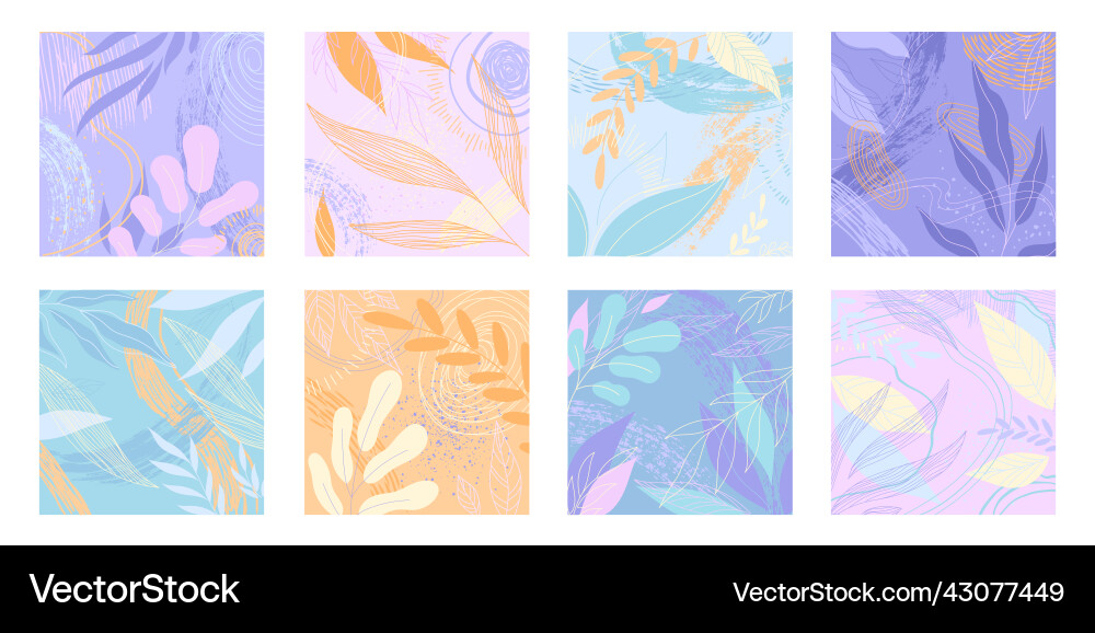 Set of patterns floral pattern summer background Set of patterns floral pattern summer background vector image