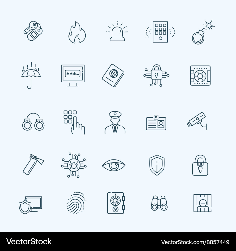 Sicherheits-Icon-Set - Überwachung und Schutz Vektorbild