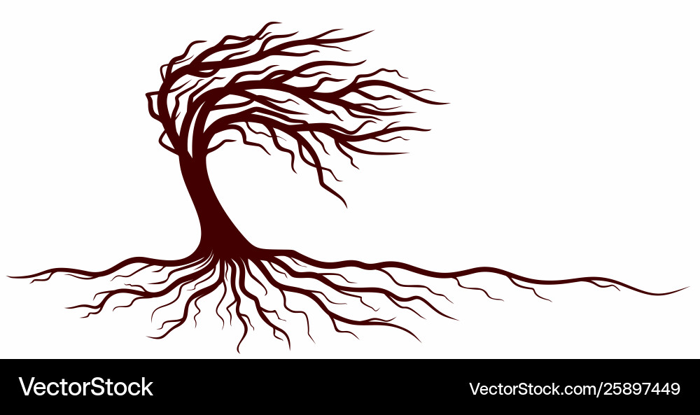 Tree with Roots Symbol vector image