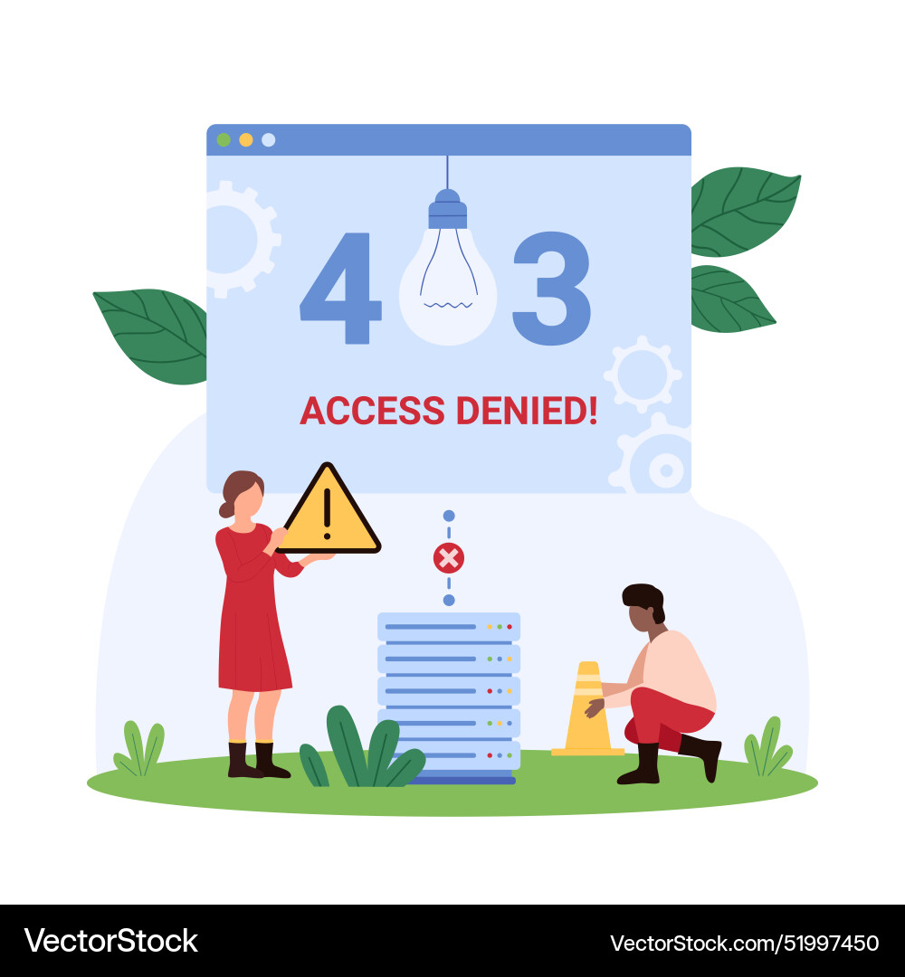 403 error access denied server message about web 403 error access denied server message about web vector image