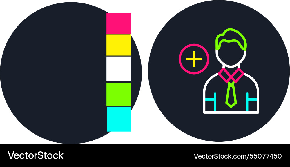 Add user line multi color icon vector image