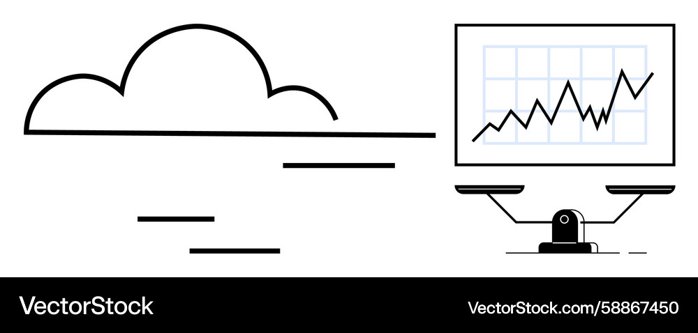 Cloud computing and data analysis balancing growth Cloud computing and data analysis balancing growth Vector Image