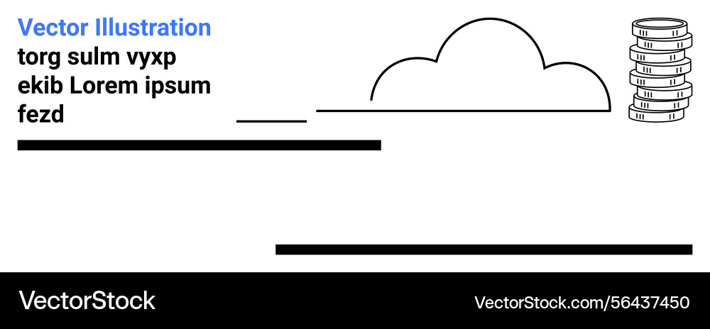 Cloud Computing mit Datenspeicherstapeln Vektorbild