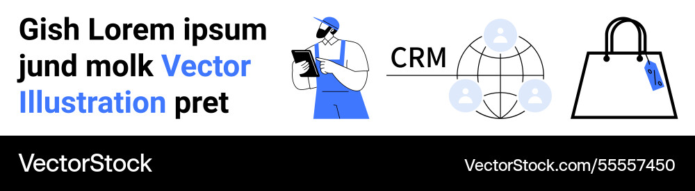 Digital retail workflow with crm integration Digital retail workflow with crm integration vector image
