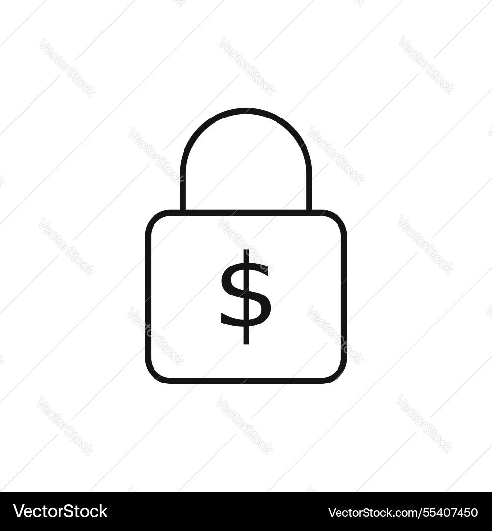 Fixed price icon simple thin line vector image
