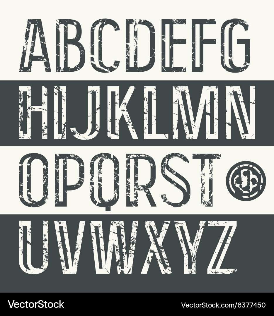 Sans serif font in retro style Vector Image