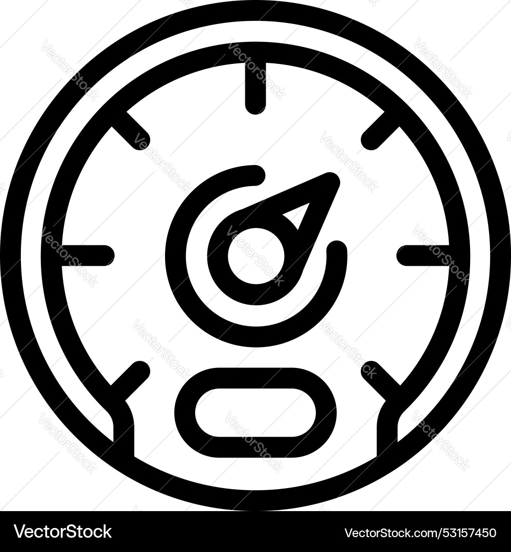 Speedometer showing increasing speed icon Speedometer showing increasing speed icon Vector Image