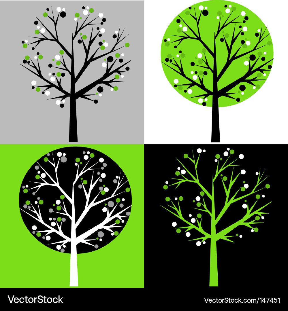 Decorative Tree Elements Vector Image