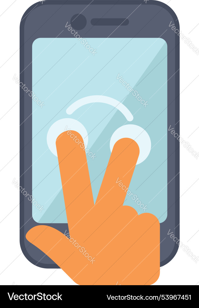 Hand zooming on smartphone screen using two Vector Image