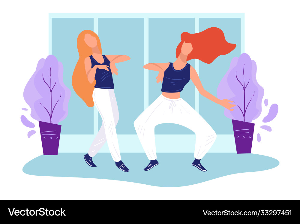 Moderne Tanz Teenager Mädchen spielen Hip Hop Moderne Tanz Teenager Mädchen spielen Hip Hop vektorbild