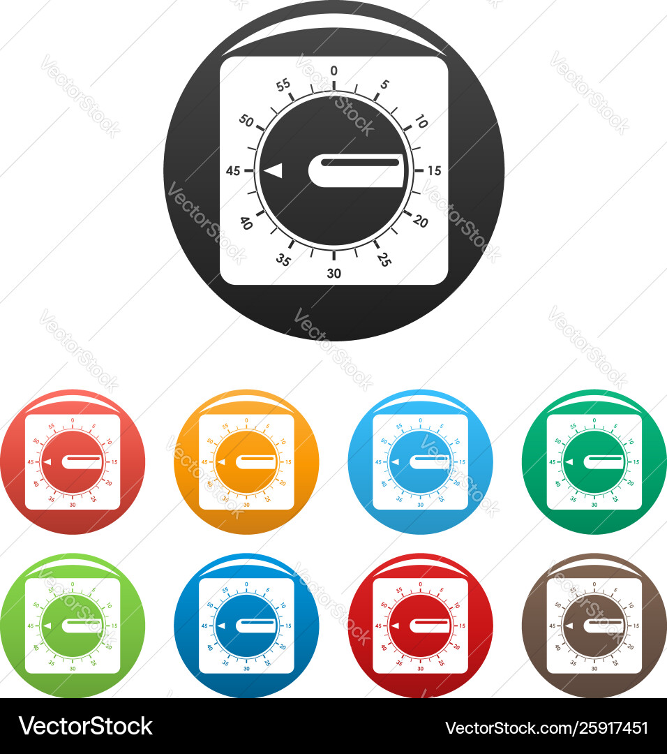 Timer clock icons set color Timer clock icons set color vector image
