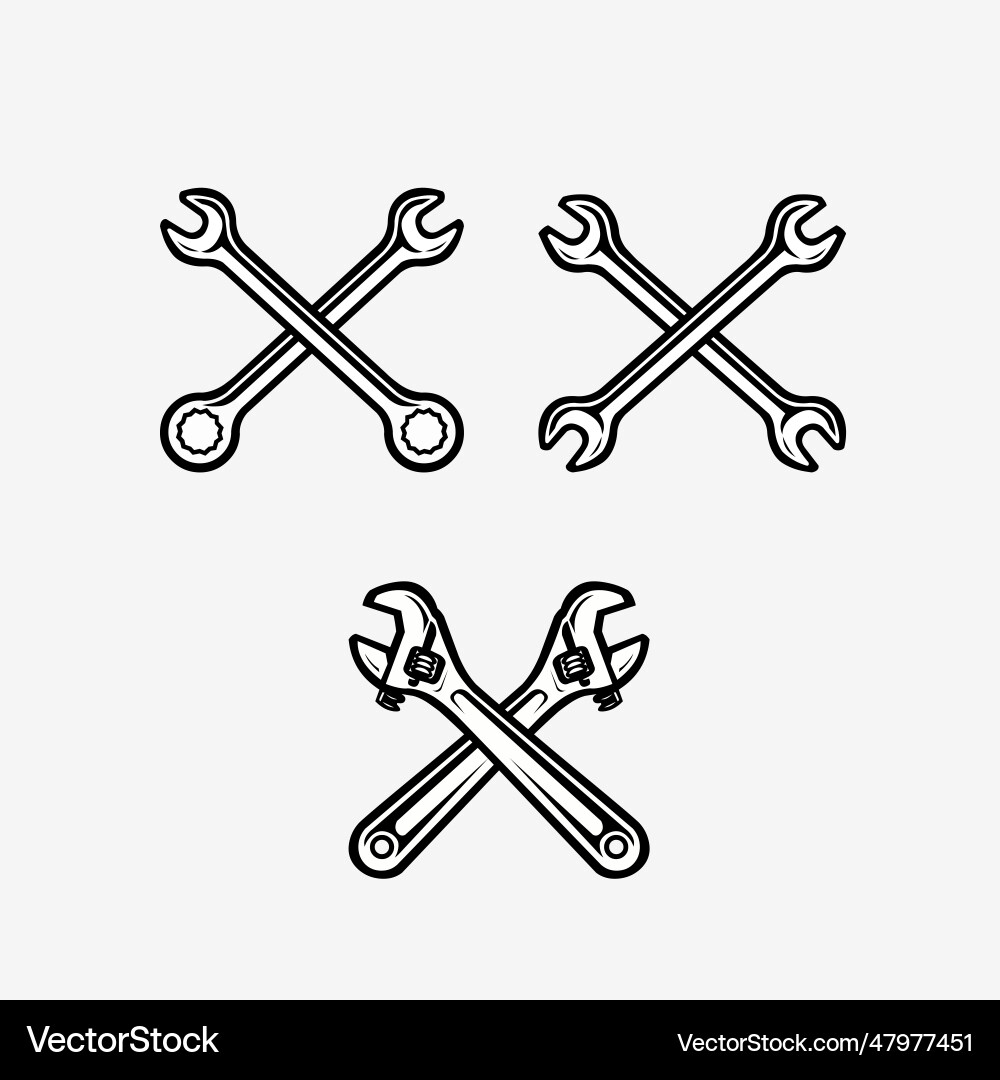 Wrench Cross Tool Set Vector Image