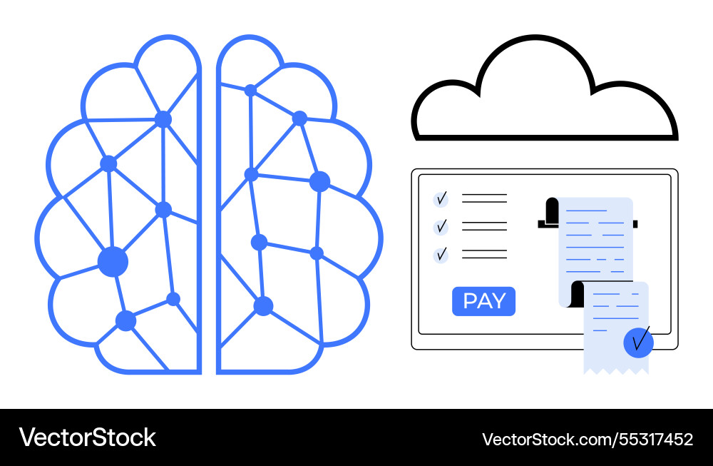 Ai-powered cloud payment system with neural Ai-powered cloud payment system with neural vector image